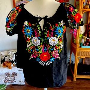 Embroidered Peasant Blouse